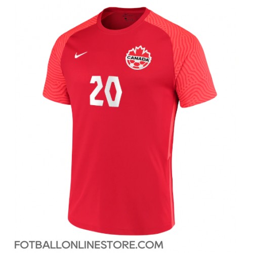 Billige Canada Jonathan David #20 Hjemmetrøye VM 2022 Kortermet